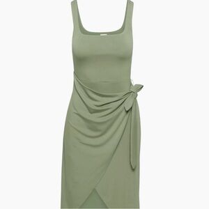 Aritzia Wilfred Saturn Dress XS - Olive Green Wrap Dress, NWOT